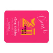 Pink Minimalist Girly 21st Birthday Invitation  マグネット (横)