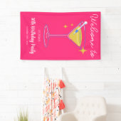 Pink Minimalist Girly 30th Birthday Sign Banner 横断幕 (インサイチュ)