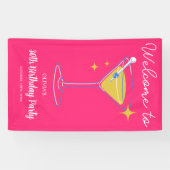 Pink Minimalist Girly 30th Birthday Sign Banner 横断幕 (横)