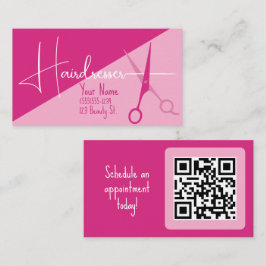 Pink Minimalist Hairdresser fashion 名刺