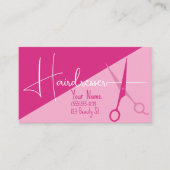 Pink Minimalist Hairdresser fashion 名刺 (正面)