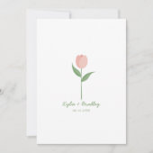 Pink Minimalist Tulip 招待状 (正面)