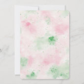 Pink Mint Abstract Flower Cupcake Birthday   招待状 (裏面)