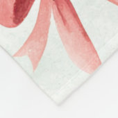 Pink Mint Cream Dots & Bows Christmas   フリースブランケット (角)