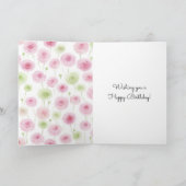 Pink Mint Floral Ranunculus Birthday カード (内部)