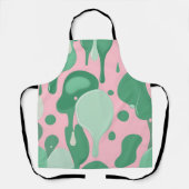 Pink Mint Green Melting Drip Pattern Abstract エプロン (正面)