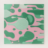 Pink Mint Green Melting Drip Pattern Abstract  ジグソーパズル (横)