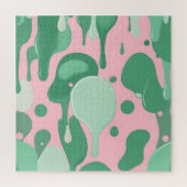 Pink Mint Green Melting Drip Pattern Abstract  ジグソーパズル (縦)