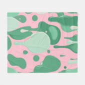 Pink Mint Green Melting Drip Pattern Abstract  フリースブランケット (正面(横))