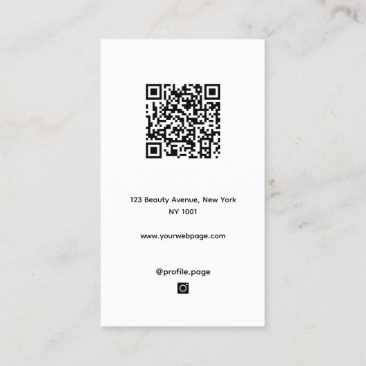 Pink mint green minimalist makeup 名刺 (裏面)