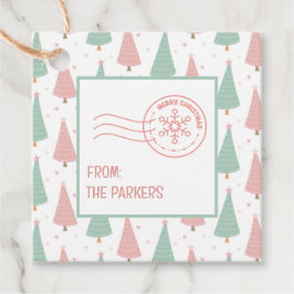 Pink/Mint Holiday Favor Tags フェイバータグ