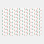 Pink/Mint Holiday Wrapping Paper Sheets ラッピングペーパーシート (正面)