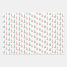 Pink/Mint Holiday Wrapping Paper Sheets ラッピングペーパーシート