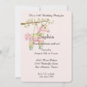 Pink Mint Horse Piñata Birthday 招待状 (正面)