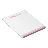 Pink & Mint Modern Name Minimalist Notepad ノートパッド (アングル)