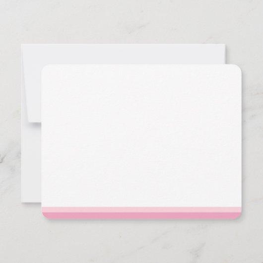 Pink & Mint Modern Name Note Card, Minimalist ノートカード (裏面)