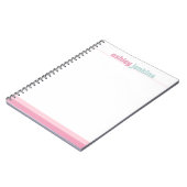 Pink & Mint Personalized Name Spiral Notebook ノートブック (左側)