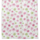 Pink Mint Ranunculus Flowers シャワーカーテン (正面)
