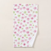 Pink Mint Ranunculus Flowers バスタオルセット (ハンドタオル)