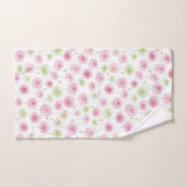 Pink Mint Ranunculus Flowers バスタオルセット (ハンドタオル)