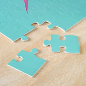 Pink Mint Retro Starburst Glow ジグソーパズル (側面)