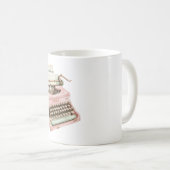 Pink Mint Typewriter Follow Your Heart コーヒーマグカップ (正面右)