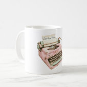 Pink Mint Typewriter Follow Your Heart コーヒーマグカップ (正面左)