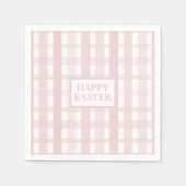 Pink Mix Plaid スタンダードカクテルナプキン (正面)