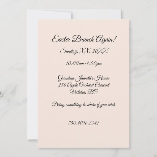 Pink Mix Plaid 招待状 (裏面)