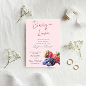 Pink Mixed Berries Berry In Love Bridal Shower  招待状