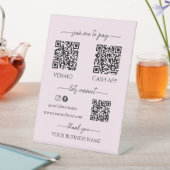 Pink Mobile Checkout Business qr code table topper 台座サイン (インサイチュ)