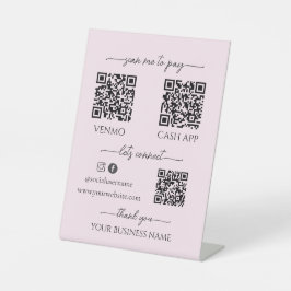 Pink Mobile Checkout Business qr code table topper 台座サイン