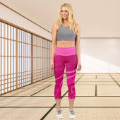 Pink Modern Abstract Sports Pattern カプリレギンス