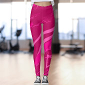 Pink Modern Abstract Sports Pattern レギンス