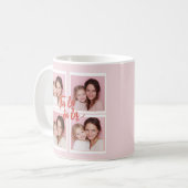 Pink Modern Christmas Photo Collage | Fa La La コーヒーマグカップ (正面左)