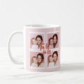 Pink Modern Christmas Photo Collage | Fa La La コーヒーマグカップ (左)