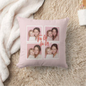 Pink Modern Christmas Photo Collage | Fa La La La クッション (ブランケット)