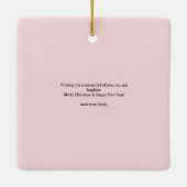 Pink Modern Christmas Photo Collage | Fa la la la セラミックオーナメント (裏面)