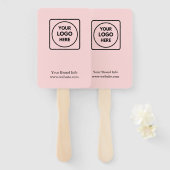 Pink Modern | Custom Business Logo Promotional  ハンドファン (正面&裏面)