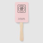 Pink Modern | Custom Business Logo Promotional  ハンドファン (裏面)
