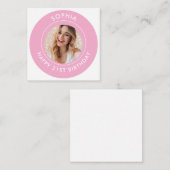 Pink Modern Cute Girl Happy 21st Birthday Photo ノートカード (正面/裏面)