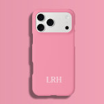 Pink Modern Double Layer Simple Initial Monogram  iPhone 15 Proケース<br><div class="desc">Meet your new go-to phone case — the Modern Minimalist iPhone Case in Flamingo Pink Soft Pink, designed for anyone who loves a clean minimalist aesthetic. This two-tone style blends a vibrant flamingo pink frame with a soft pastel center, creating the perfect balance of fun and refined. Customized with your...</div>