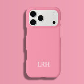 Pink Modern Double Layer Simple Initial Monogram  iPhoneケース