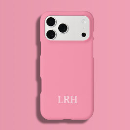 Pink Modern Double Layer Simple Initial Monogram  iPhone 15 Proケース