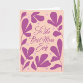 Pink Modern Floral Best Mom Ever  カード (正面)