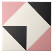 Pink Modern Geometric Shape Pattern タイル (正面)