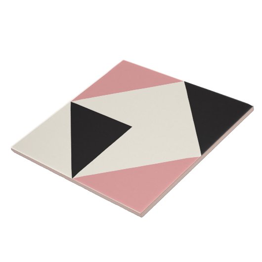 Pink Modern Geometric Shape Pattern タイル (側面)