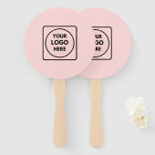 Pink Modern Logo | Custom Branded Promotional  ハンドファン (正面&裏面)