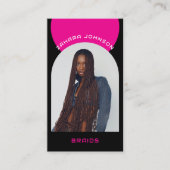 Pink Modern Makeup Hair Arch Photo QR Code Logo 名刺 (正面)