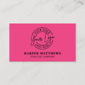 Pink Modern Minimalist Logo QR Code Business Card 名刺 (正面)